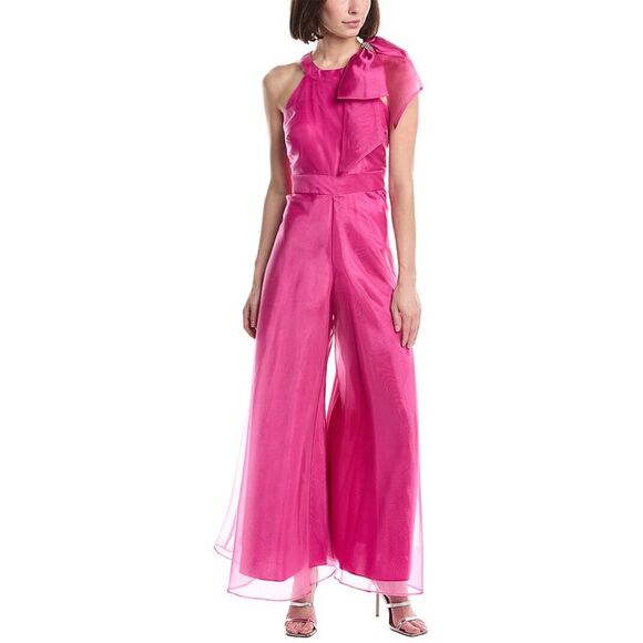 Eliza J Dresses & Skirts - Eliza J Hot Pink One-Shoulder Maxi Jumpsuit